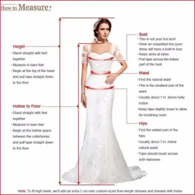 Wedding dress measurement guide for A-Line Spaghetti Strap Tulle Bridal Gown