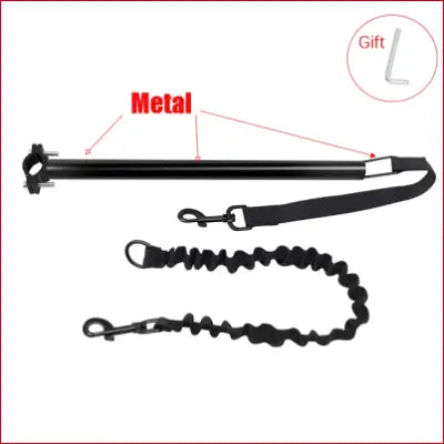 Bicycle Dog Walking Leash Leash Loadable Stretchy Metal Elastic Cushioned Leash for Towing Dogs - Black