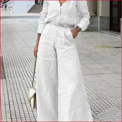 Bonboho Women’s Cotton Linen High Waist Wide Leg Pants with Pockets 2025 Summer Minimalist Solid Color Casual Office Trousers