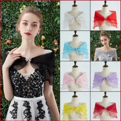 Assortment of sheer, ruffled boleros.
