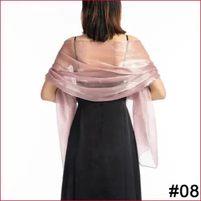 Pink sheer shawl for elegant women, perfect for bridal, wedding, and party wraps