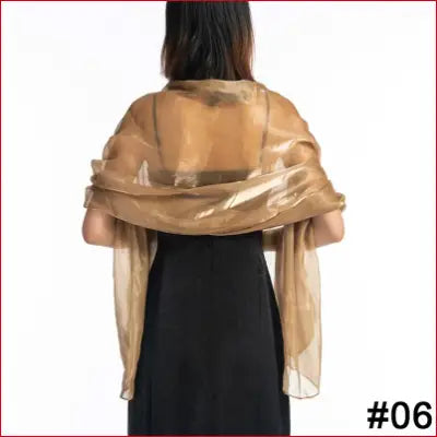 Sheer gold shawl from elegant women shawls wraps collection ideal for weddings and parties