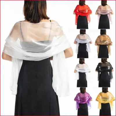 Colorful sheer elegant women shawls wraps for bridal bridesmaid wedding evening dressing