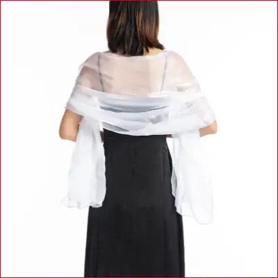 Elegant women shawls and wraps featuring a sheer white shawl for evening dresses