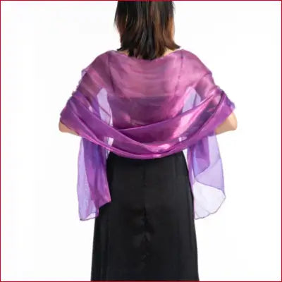 Elegant women shawls in purple sheer fabric, perfect for evening dresses and bridal looks