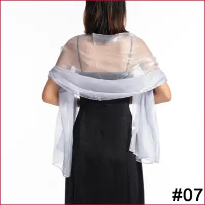 Elegant women shawls featuring a sheer silver wrap for Women Shawls Wraps and evening dresses