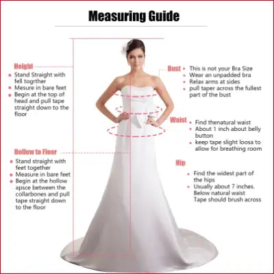 Measuring guide for wedding dresses shoulder inches cm for Fascinating Fashion wedding gown
