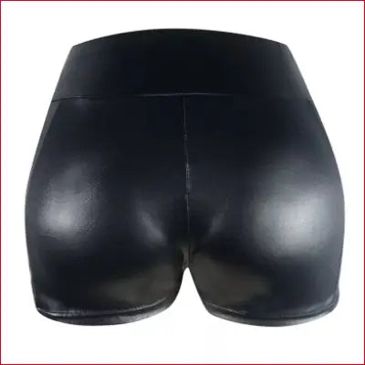 Black shiny faux leather shorts for a stylish summer look with a form-fitting shape