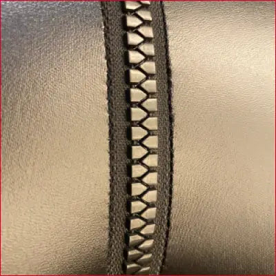 Zipper detail on Black Faux Leather Handmade Leggings with Crotch Zipper Triangle Design