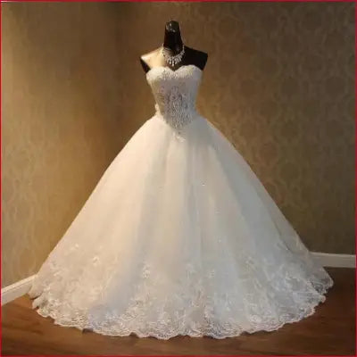 High Quality See Through Sexy Strapless Lace Up Wedding Dresses 2024 Ball Gowns Vestidos De Novia Plus Size Customized - strapless