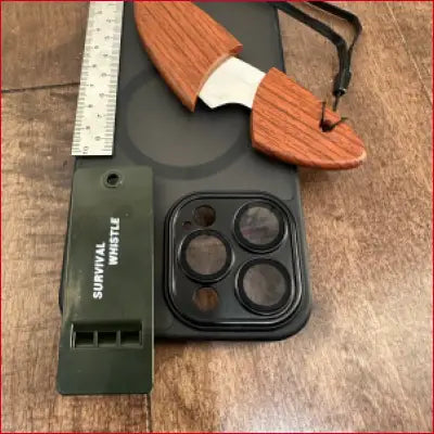 Survival gear on a phone case.