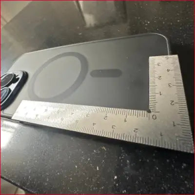 Black smartphone with MagSafe in iPhone 14 Pro Black Case Stainless Frame Ruler