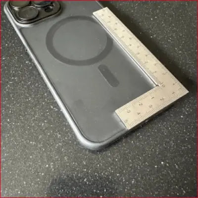 IPhone 14 Pro Max Black Case with Stainless Frame Ruler and MagSafe ring