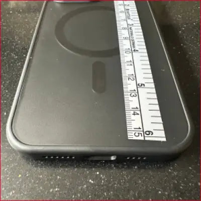 Black Pro Black Case with MagSafe compatibility and Silver Ruler design for iPhone 15 Pro