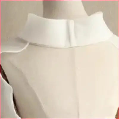 White high-necked garment shown in organza wedding shrug for bridal or formal events