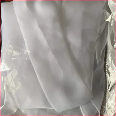 Folded white sheer organza wedding shrug fabric for bridal jacket, affordable item price
