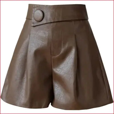 PU Leather Shorts for Women in Autumn and Winter New Style Elastic Waist Slimming Versatile Wide Leg Outer Boot Pants