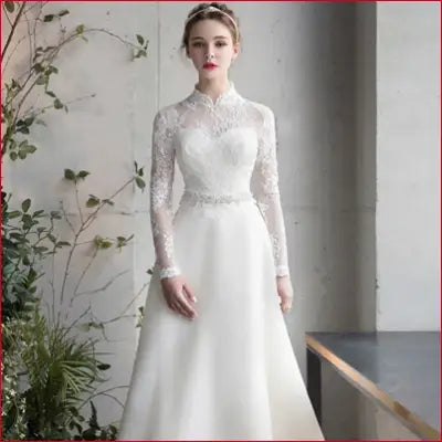 Wedding Dress Floor-Length A-Line Organza Wedding Dresses Vestido De Noiva Simple Wedding Dress Customized - floor length 2 / Floor Length