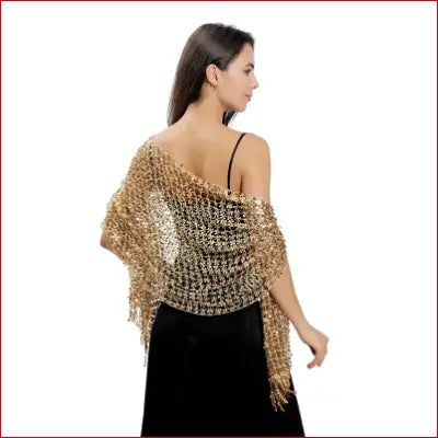 Gold beaded shawl from vintage 1920s scarf wraps for wedding and evening bridal fashion