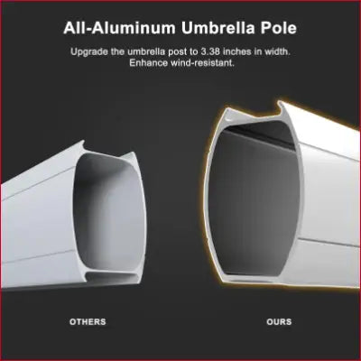 Aluminum umbrella pole comparison for 12 Feet Deluxe Patio Umbrella Offset design