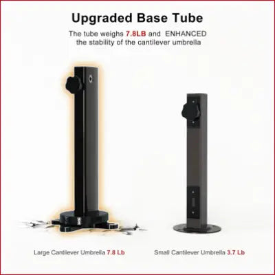 Cantilever umbrella base tubes for the deluxe patio umbrella offset in black