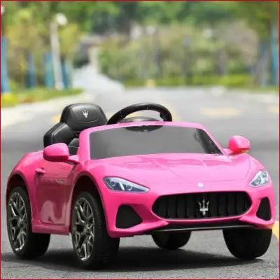 Pink Maserati toy car from 12V Kids Ride-On Car with Remote Control and Lights