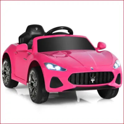 Pink Maserati toy car in 12V kids ride-on car with remote control and lights