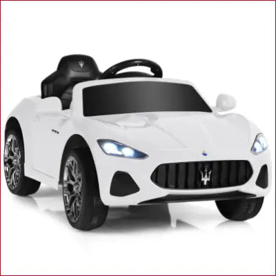 White Maserati toy car in 12V Kids Ride-On Car with Remote Control and Lights