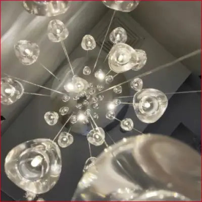 Modern Glass Bubble Chandelier for Luxury Crystal Ceiling Light in Entryway or Living Room