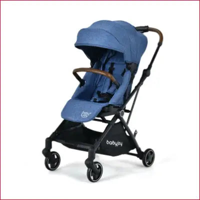 Blue 2-In-1 Convertible Aluminum Baby Stroller with Adjustable Canopy for infants