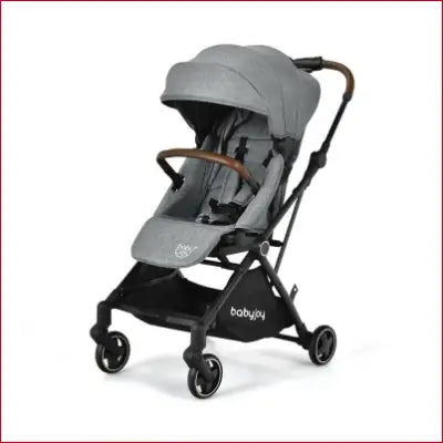 Gray 2-In-1 Convertible Aluminum Baby Stroller with Adjustable Canopy for infants