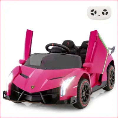 Pink toy Lamborghini remote control for 12V 4WD licensed Lamborghini Veneno kids car