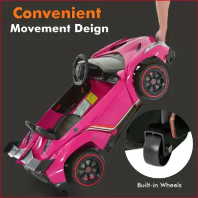 Pink toy car with built-in wheels, 12V 4WD Licensed Lamborghini Veneno for kids