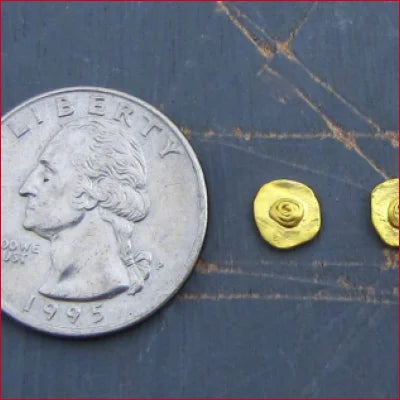 United States quarter dollar coin 1995 with 24k boho stud earrings in solid gold