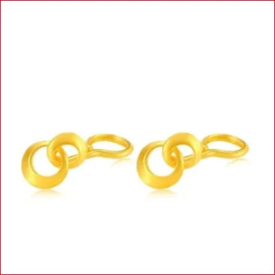 Two pairs of gold intersecting loops in 24K Pure Gold Intersecting Loops Shape Pendant