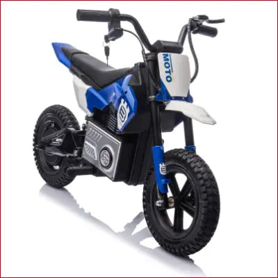 Blue and white 24V Electric Dirt Bike for Kids, perfect electric toy for adventurous rides