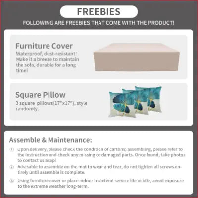 Freebies and assembly instructions for 9-Piece Outdoor Sectional Wicker Furniture Set