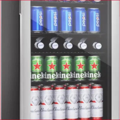 Beverage refrigerator cooler with mini fridge glass door for beers and wines