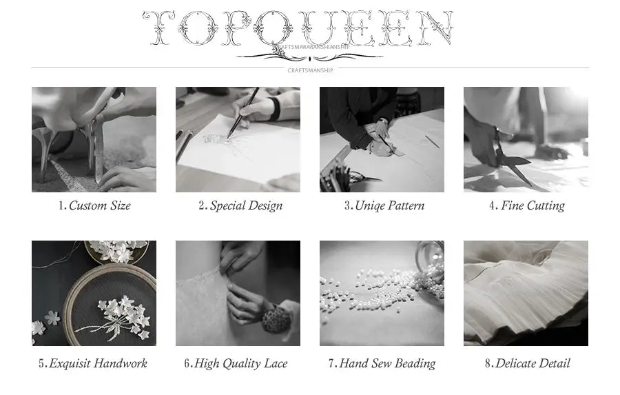 Craftsmanship process of TOPQUEEN Soft Tulle Bolero with Pearl Collar Shawl and Puff Sleeves