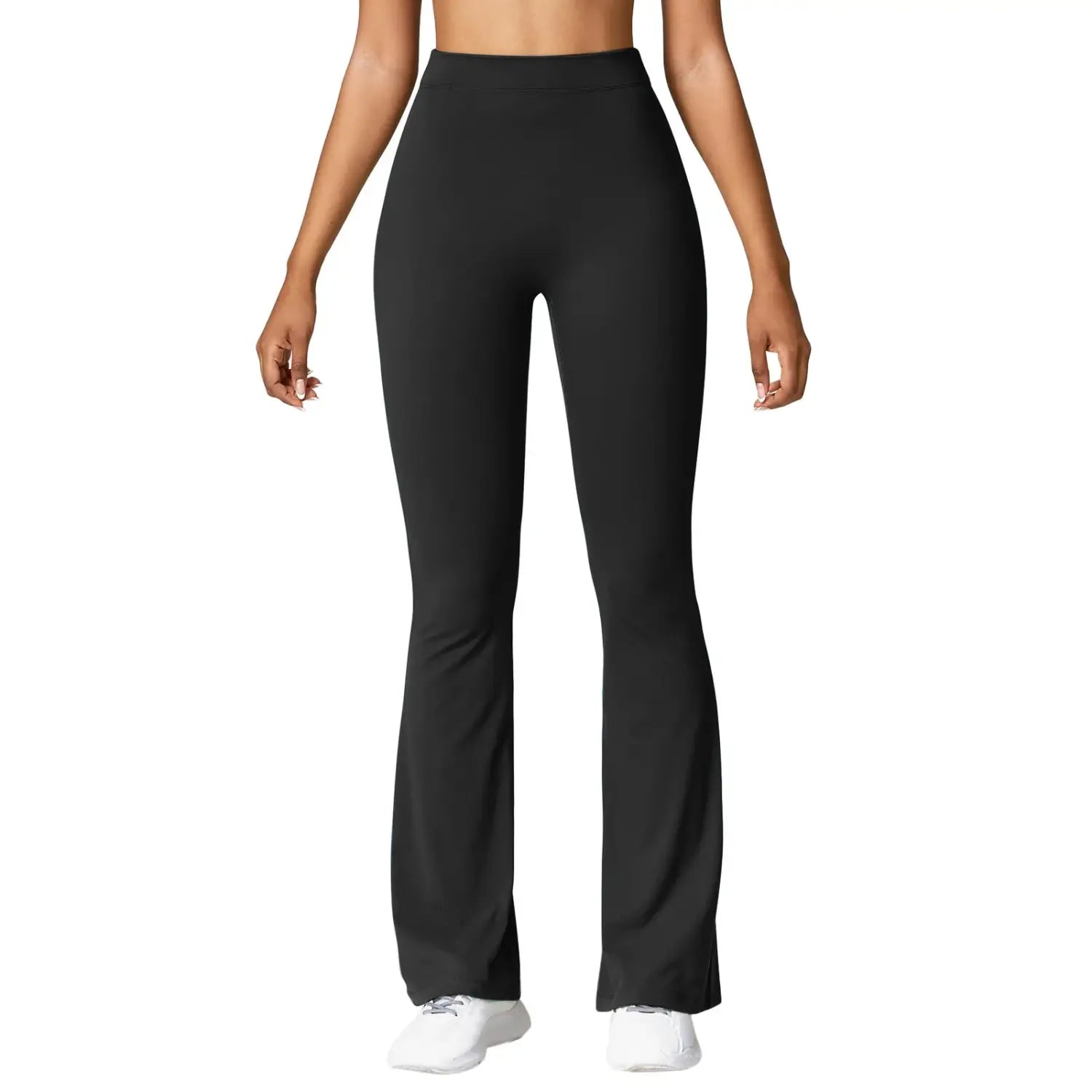 Black high-waisted flared leggings, size suitable micro horn leggings for women fitness