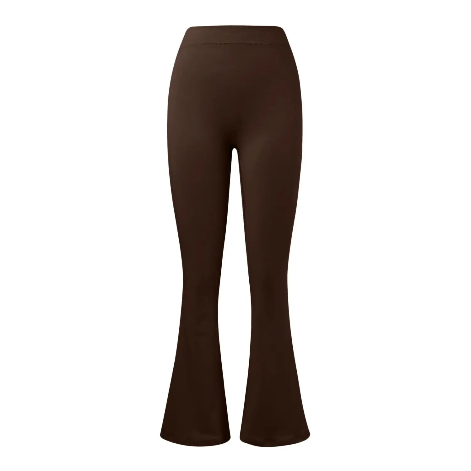 Brown flared leggings, micro horn leggings, high waist sports pants for women