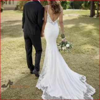 Backless Sleeveless Wedding Dresses Boho Bridal Gown
