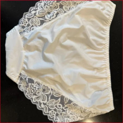 Beautiful Bridal White Panties with Two Birds design and crotch zipper detail