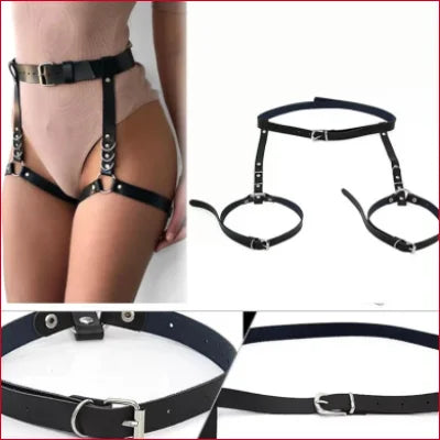 Leather harness-style belt strap waist harness designed to enhance your curves