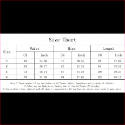 Size chart for Black Leopard Women’s Leggings in S-XL with measurements in cm and inches