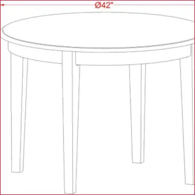 Round wooden table with dimensions for BOBA5-CAP-21 5 piece kitchen table and chairs set includes