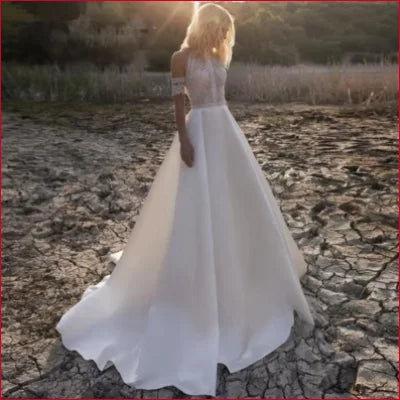 Boho Wedding Bridal Dress Gown Off Shoulder