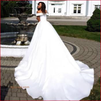 Boho Wedding Dress Satin Bridal Gown