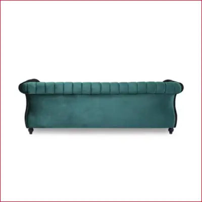 Tufted teal velvet Bowie Flared Arm Nailhead Trim Sofa for stylish living rooms