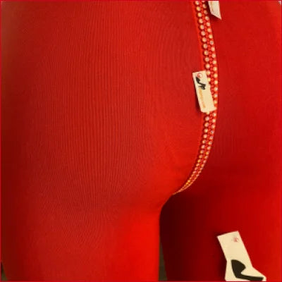 Crystal Crotch Zipper Red Leggings